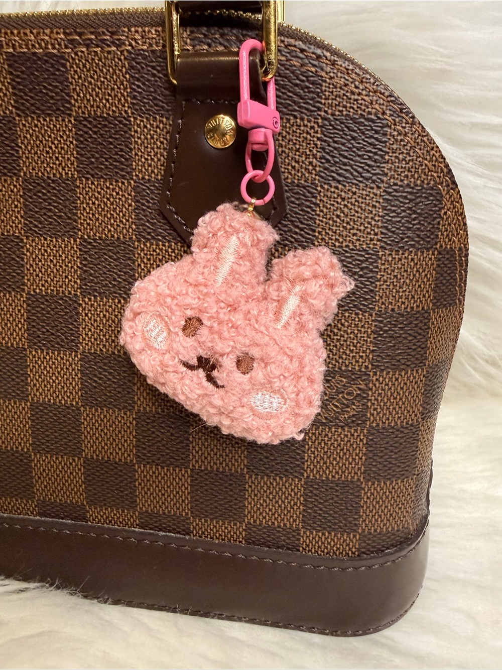 Pink Bunny Keychain bag Charm